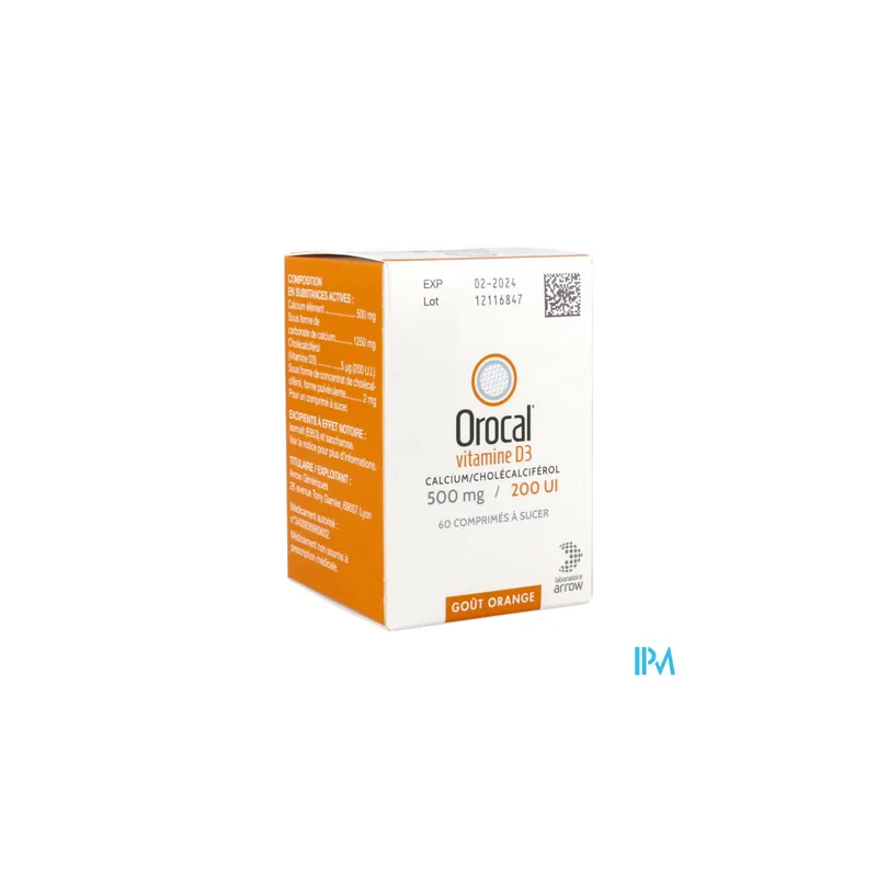 OROCAL D3 500MG/200UI CPR 60