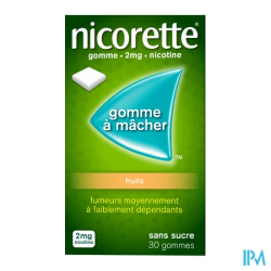 NICORETTE 2MG GOMME FRUITS SS 30