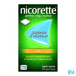 NICORETTE 2MG GOMME FRUITS SS 30