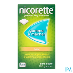 NICORETTE 2MG GOMME FRUITS SS 105