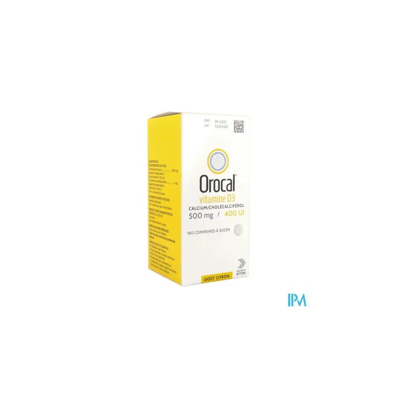 OROCAL D3 500MG/400UI CPR 180