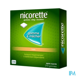NICORETTE 2MG GOMME FRUITS SS 210