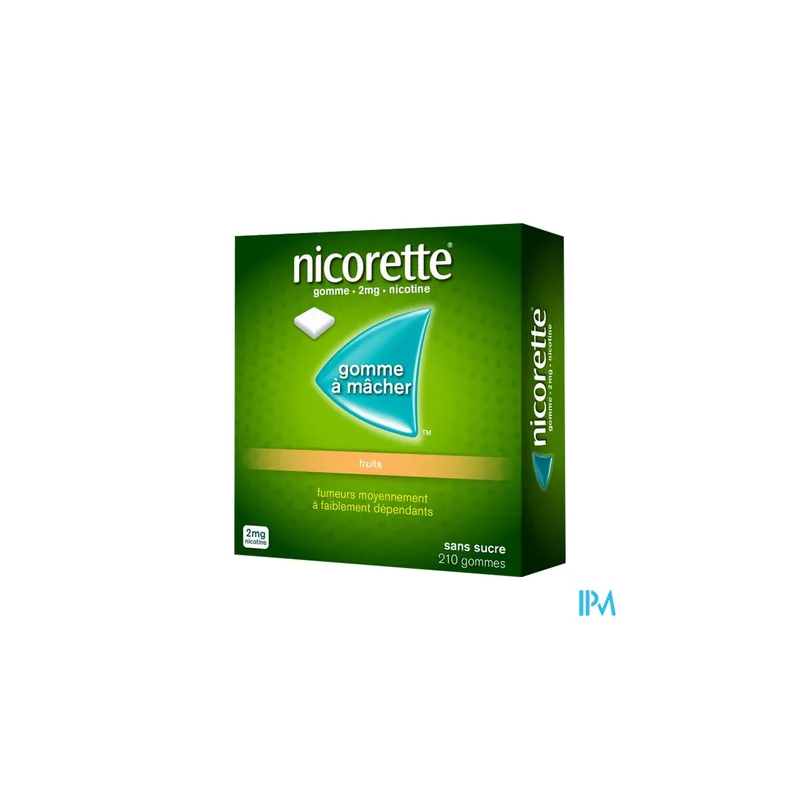 NICORETTE 2MG GOMME FRUITS SS 210