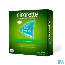 NICORETTE 2MG GOMME MENT FR SS 210