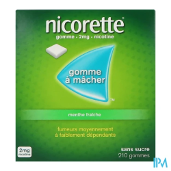 NICORETTE 2MG GOMME MENT FR SS 210