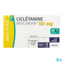CICLETANINE 50MG BIOGARAN GEL 30