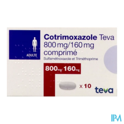 COTRIMOXAZOLE 800/160MG TEVA CPR10