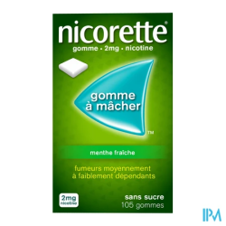 NICORETTE 2MG GOMME MENT FR SS 105