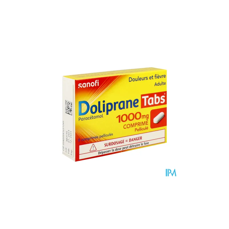 DOLIPRANETABS 1 000 MG CPR 8