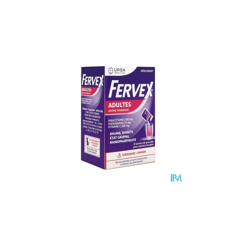FERVEX ADULTES FRAMBOISE SACH 8
