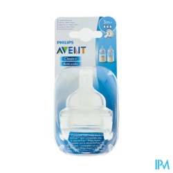 TETINE AVENT SILIC DEBIT MOY/3 X2