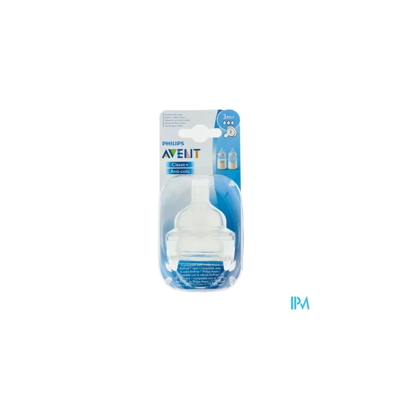 TETINE AVENT SILIC DEBIT MOY/3 X2