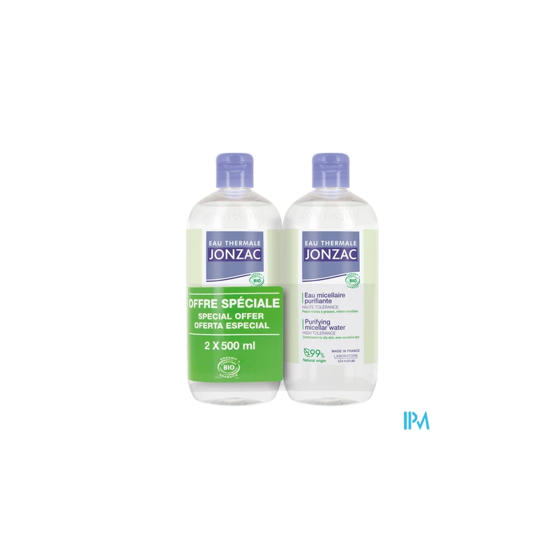 Jonzac pure eau micel pur 500mlx2 - La Grande Pharmacie