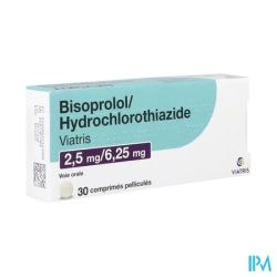 Bisoprolol hyd 2 5 6 25mg vt c30x1 - La Grande Pharmacie