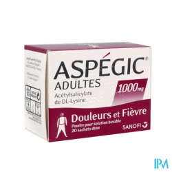 ASPEGIC 1 000MG ADULTE SACHET 20