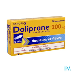 DOLIPRANE 200MG SUP 10