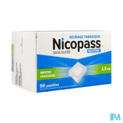 NICOPASS 1,5MG S/S MENTHE PAST 96