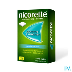 NICORETTE 4MG GOMME MENT GL SS 105