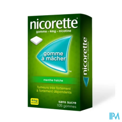 NICORETTE 4MG GOMME MENT FR SS 105