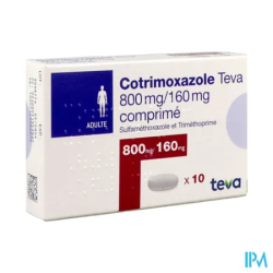 COTRIMOXAZOLE 800/160MG TEVA CPR10