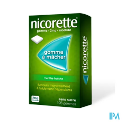 NICORETTE 2MG GOMME MENT FR SS 105