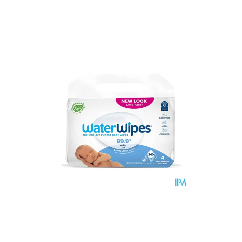 WATER WIPES LINGETTE COMPOST 4+1