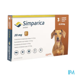 SIMPARICA 20MG CHIEN CPR A CROQ 3