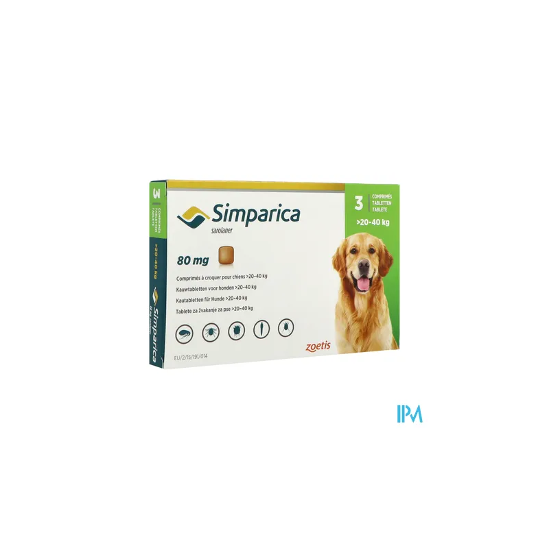 SIMPARICA 80MG CHIEN CPR A CROQ 3