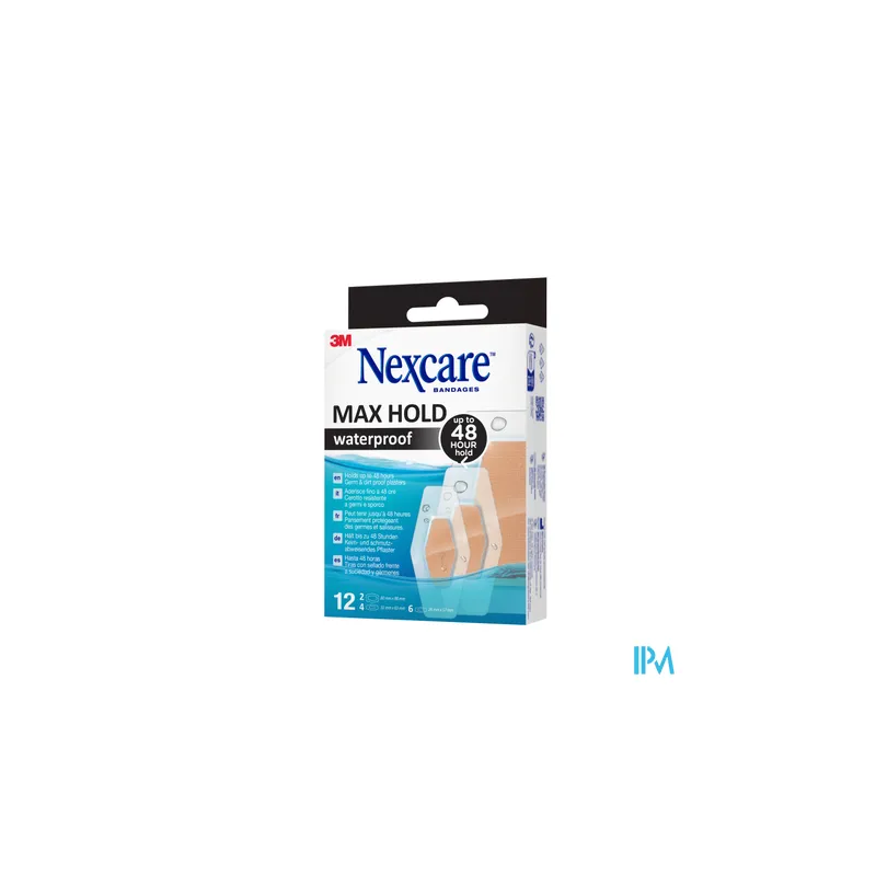NEXCARE MAX HOLD WATERP PANS 12