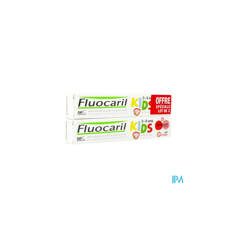 FLUOCARIL KIDS GEL FRAISE 50ML X2