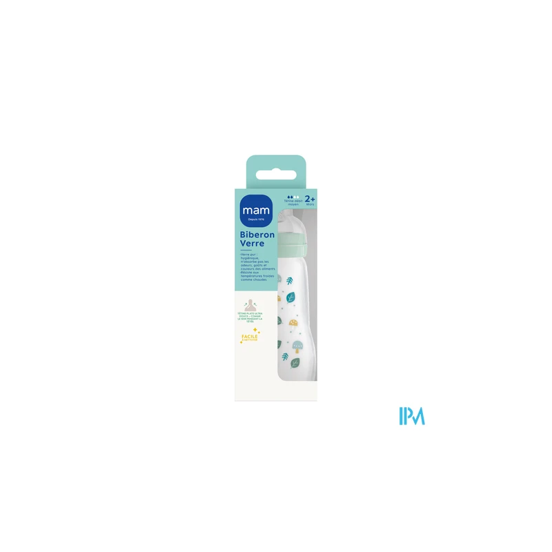 BIB MAM VER 1AGE DEB/2 BLEU 260ML