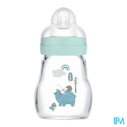 BIB MAM VERRE TETIN DEB1 BLEU170ML