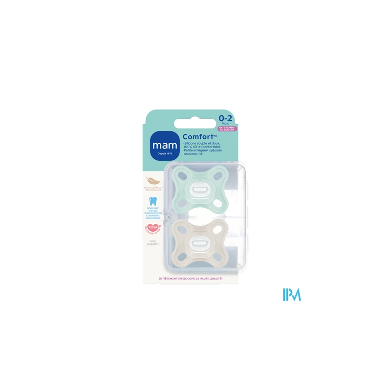SUCET MAM COMFORT SILIC BLEU +0M 2