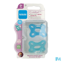 SUCET MAM COMFORT SILIC BLEU +0M 2