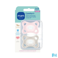 SUCET MAM COMFORT SIL ROSE 2-6M X2