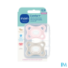 SUCET MAM COMFORT SIL ROSE 2-6M X2