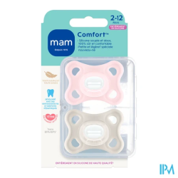 SUCET MAM COMFORT SIL ROSE 2-6M X2