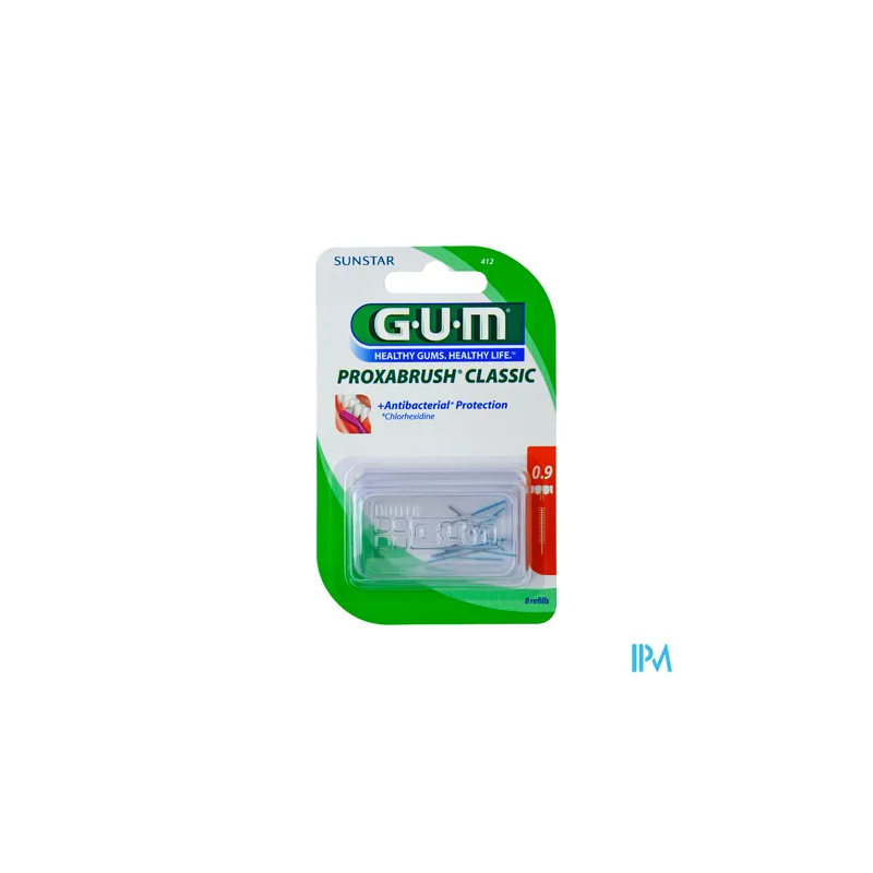 GUM PROXABRUSH CLASSIC RECH 412 X6