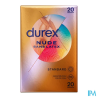 DUREX NUDE S/S LATEX PRESERV X20