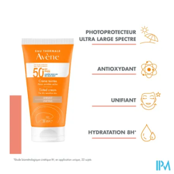 AVENE SOL SPF50+ CREME TEINTE 50ML
