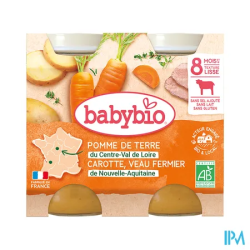 BABYBIO MENU PDT/CAROT/VEAU 2X200G