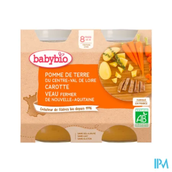 BABYBIO MENU PDT/CAROT/VEAU 2X200G