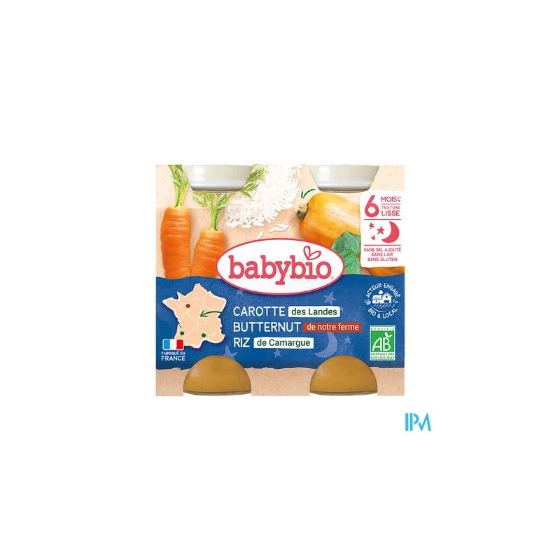 BABYBIO B/NUI CAROT/BUTT/RIZ2X200G