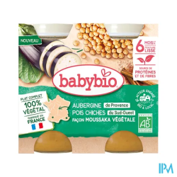 BABYBIO MENU AUBER/POIS CHI 2X200G