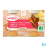 BABYBIO POMM/ABRICO/CEREALE 2X130G