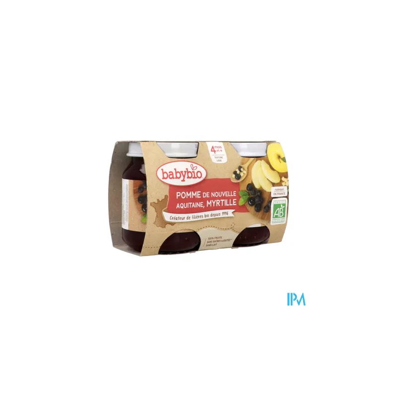 BABYBIO POMME/MYRTILLE 2X130G