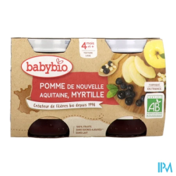 BABYBIO POMME/MYRTILLE 2X130G