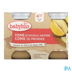 BABYBIO POMME COING 2X130G