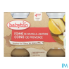 BABYBIO POMME COING 2X130G