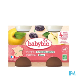 BABYBIO POMME/PRUNEAU 2X130G
